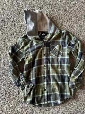 Quiksilver Plaid Hooded Flannel